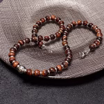 Chanel Double C Letter High-end Natural Imported Bull's Eye Stone Bead Necklace, - Image 6