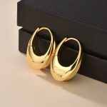 YSL Saint Laurent Letter Earrings, Original Brass Material - Image 6