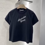Alexander Wang 2025 Spring/Summer New Arrival T-shirt with Rhinestone and Beaded Logo