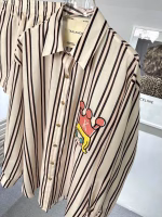 Balance Cartoon Pattern Embroidered Striped Sun Protection Set - Image 4