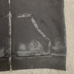 Balenciaga Eiffel Tower Paris Night Distressed, Dirty, Ripped, Washed Hooded Zip-Up Jacket Sweatshirt - Image 9