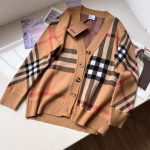 Burberry 2023 Classic Evergreen Checked Long-Sleeve Sweater Coat
