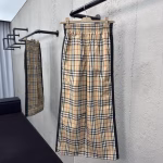 Burberry Checkered Black-Striped Stretch Cotton Trousers‘