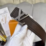 LV Men's Belt with Soft Leather and Logo Buckle - Image 3