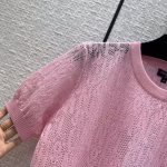 Chanel 2022 Spring/Summer New Arrival Logo Embroidered Jacquard Mesh Short-Sleeve Top - Image 9