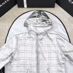 Chanel 2025 Early Spring Silver Embossed Double C Pure Cotton Jacket