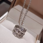 Serpenti Viper Collection Full Diamond Snake Bone Necklace - Image 8