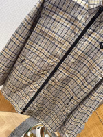 DIOR Checkered Stand-Collar Embroidered Long-Sleeve Coat - Image 4