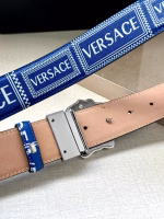 VERSACE 3.8cm Blue Double-Sided Belt - Image 9