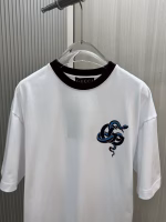 Gucci 2025 Red Collar Double G Snake Print Crew Neck T-Shirt - Image 7