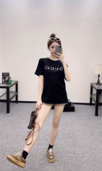 Gucci 2025 Early Spring New Crew Neck Printed Short-Sleeve T-Shirt - Image 8