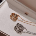 Serpenti Viper Collection Full Diamond Snake Bone Necklace - Image 9