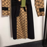 Gucci's new printed color-block suede coat with a fitted waist, lapel collar and long sleeves (trench coat style) - Image 9