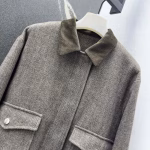 LOEWE 2025 Early Spring New Gray Series Premium Herringbone Casual Jacket Coat - Image 9