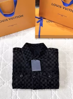 Louis Vuitton 2025 Early Spring New Flocked Mosaic Denim Jacket - Image 4