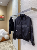 Louis Vuitton Rhinestone-Embroidered Baseball Jacket Coat - Image 4