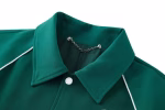 LV 2023 Color-Block Green Retro Baseball Jacket - Image 8