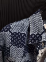 LV Positioning Jacquard All-Over Print Classic Checkerboard Letter Pattern Loose-Fit Couple Jacket - Image 7