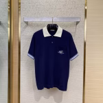 DIOR Embroidered Lily of the Valley Collar Knitted Short-Sleeve Polo Shirt