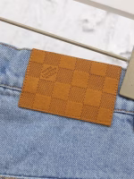 LV Louis Vuitton 2025 Spring/Summer New Washed Denim Straight-Leg Shorts - Image 6