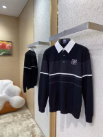 LV Louis Vuitton Lapel Jacquard Long-Sleeve Polo Shirt - Image 10