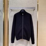 LV Louis Vuitton Embossed Jacquard Stand-Collar Knit Sweater