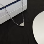 𝐏𝐑𝐀𝐃𝐀 Triangle Logo Necklace