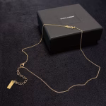YSL Saint Laurent Letter Slant-wearing Thin Necklace