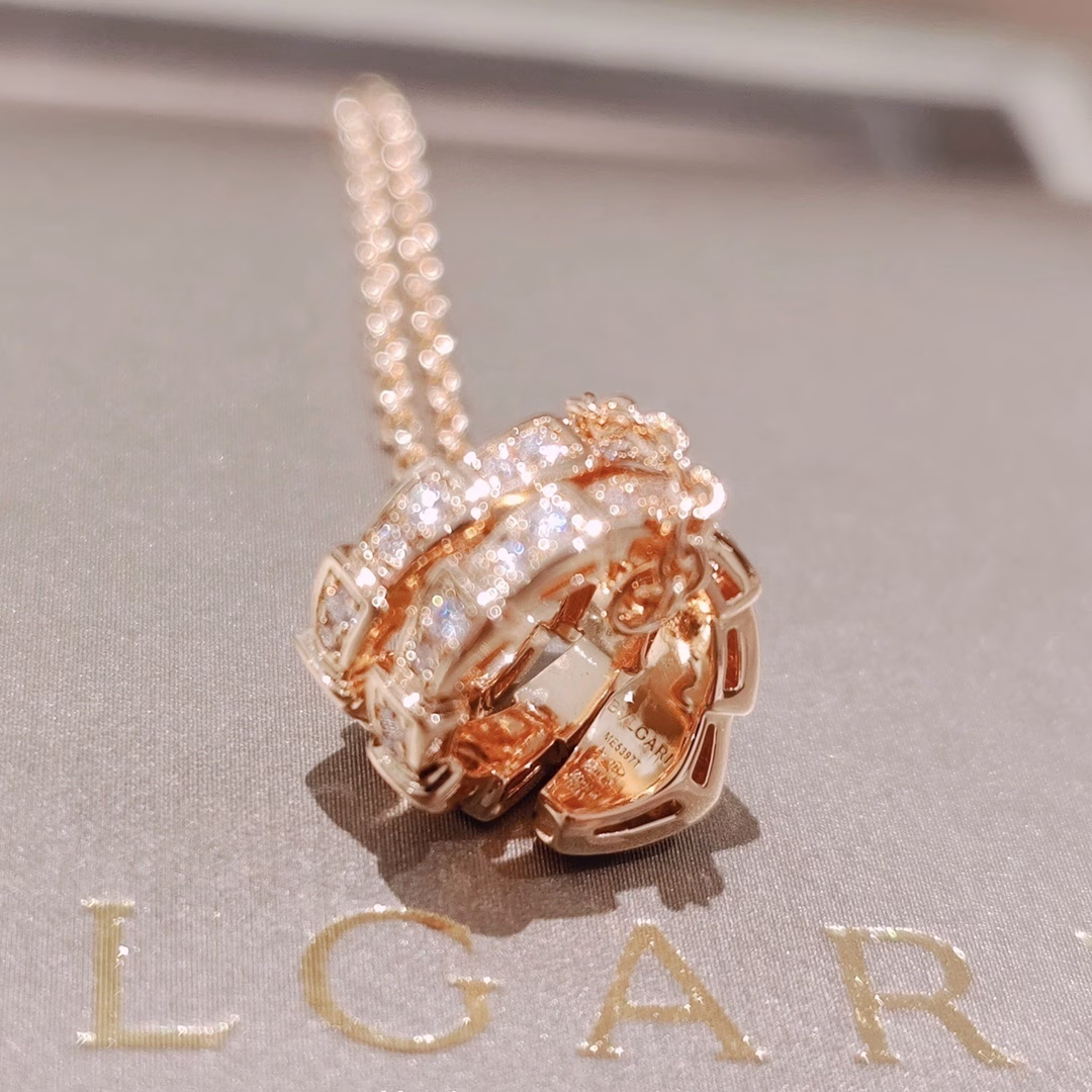 3 (9) Serpenti Viper Collection Full Diamond Snake Bone Necklace - Image 1