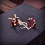 YSL Saint Laurent Letter Earrings, Original Brass Material