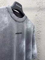 Balenciaga Paint Splatter Embroidered Letter Short-Sleeve T-Shirt - Image 8