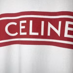 Celine Classic Short-Sleeve T-Shirt with Red Striped Logo - Image 10
