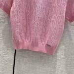 Chanel 2022 Spring/Summer New Arrival Logo Embroidered Jacquard Mesh Short-Sleeve Top - Image 10