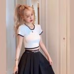 Chanel Jennie-style knitted crop top