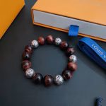 LV Louis Vuitton🇷🇼 Multi-element Tiger's Eye Stone Thai Silver Style Bracelet - Image 7