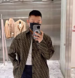 Fendi 2023 Spring/Summer Jackson Wang's Same Style FF Jacquard Denim Shirt Jacket Coat - Image 10