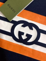 GUCCI Double G Blue Print Classic Crew Neck Short-Sleeve T-Shirt - Image 6