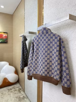 GUCCI Double G Jacquard Stand-Collar Jacket Coat - Image 5