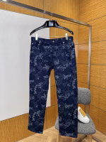 GUCCI Jacquard Single-Breasted Denim Long-Sleeve Top with Straight-Leg Pants Set - Image 5