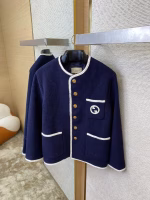 GUCCI Badge Logo Tweed Wool Coat - Image 8