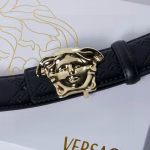 VERSACE High-Quality Belt with Human Head Plate Buckle - Image 2