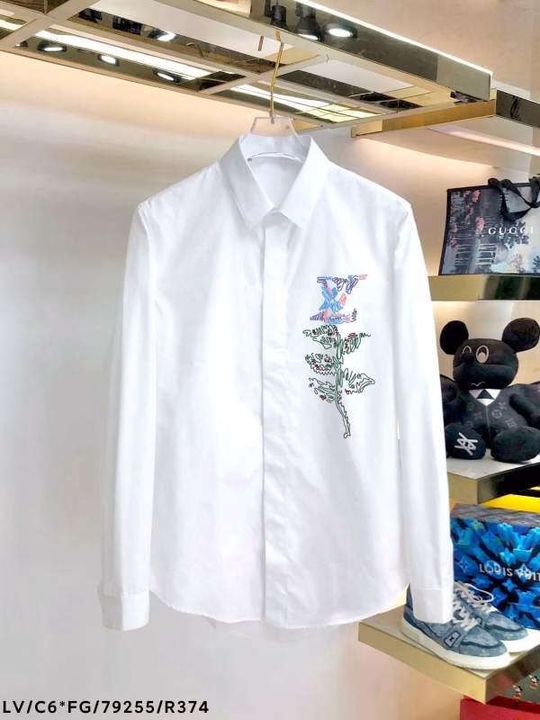 4 Louis Vuitton (LV) 2022 New Men's Business Casual Long-Sleeve Shirt - Image 1