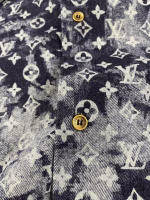 LV Popular Sottfrunk Collection Jacquard Denim Short-Sleeve Shirt - Image 9