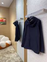 LV Hooded Trench Coat Black Jacket - Image 9