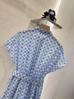 LV Louis Vuitton 2025 New Printed Belt Wide-Sleeve Dress - Image 9