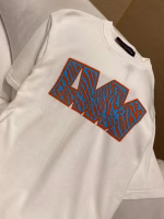 LV Louis Vuitton Leopard Print Letter Intarsia Short-Sleeve Crew Neck T-Shirt - Image 10