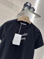 Alexander Wang 2025 Spring/Summer New Arrival T-shirt with Rhinestone and Beaded Logo - Image 5