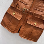 Chloé 2025 Early Autumn Vintage Leather Vest Coat - Image 6