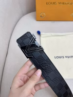 LV Men's Cowhide Embossed Belt - Image 8