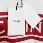Celine Classic Short-Sleeve T-Shirt with Red Striped Logo - Image 2